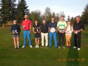 Stupn� v�t�z�. Zleva Kim Hofmanov�, Marek Bab�ick�, Denisa Pavl�kov�, prezident GKL Petr Gottwald, Josef Kub��ek, Karel Eisler, Kate�ina Hrade�n� a Karel Vopi�ka.